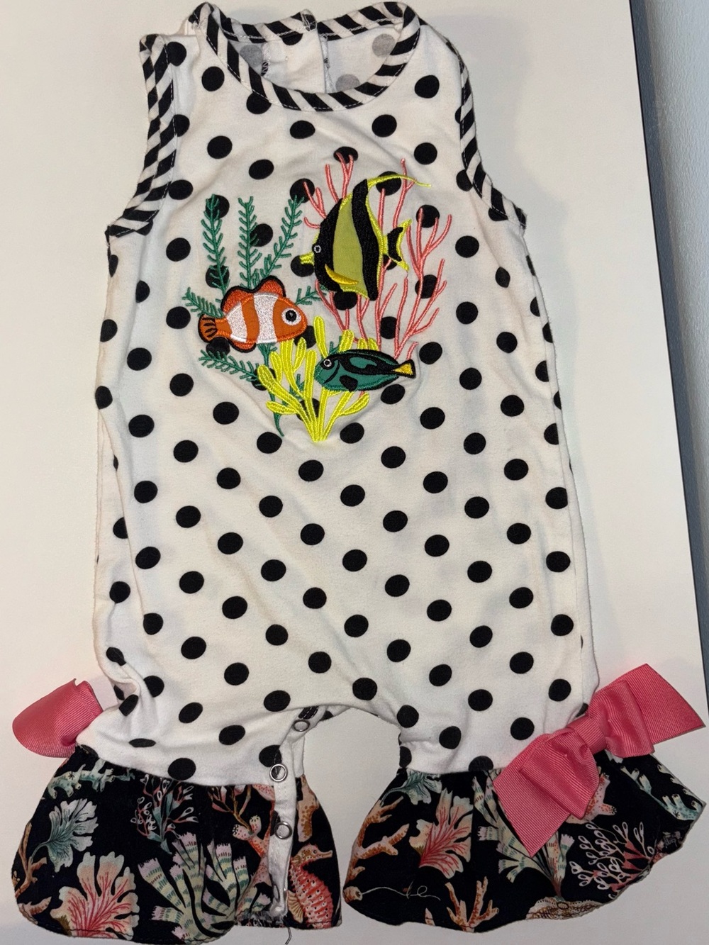 Ricrac and Ruffles One Piece Sleeveless Outfit